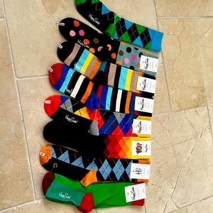 Happy Socks. 8 pairs, all NWT except 1 pair that is new but no tag as pictured.